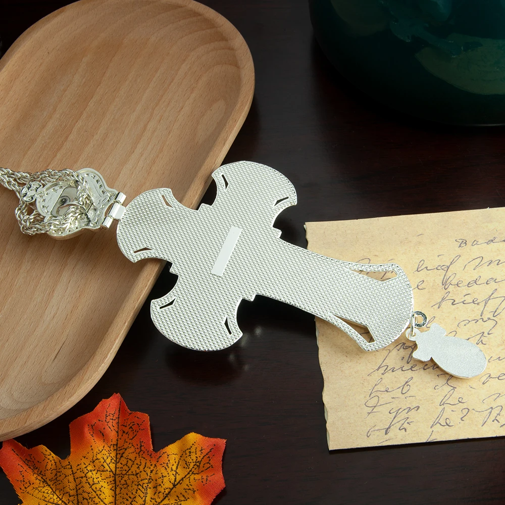 HT Large Size Orthodox Church Cross Necklace Gold Fashion Gold Silver Plated Resin Jesus Crucifix Orthodox Priest for Prayer