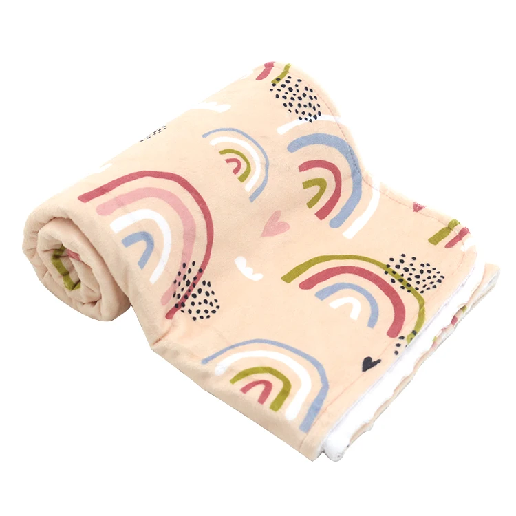 
30 x 40 Inch Wholesale Double Layer Breathable Unisex Minky Warmer Swaddle Personalized Baby Plush Blanket For Winter 