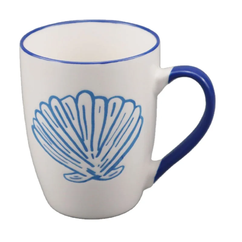 Фабрика Hunan простой керамический стакан с синим узором высокое качество кружка на заказ креативная керамическая