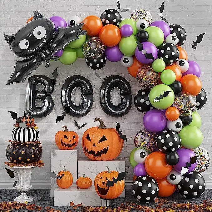 2024 New Halloween Balloon Arch set Bat Pumpkin Cat balloon Halloween party decoration balloon