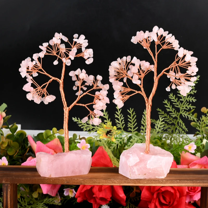 Wholesale Natural Healing Stone Fortune Money Tree Raw Stone Base Medium Crystal Tree For Fengshui