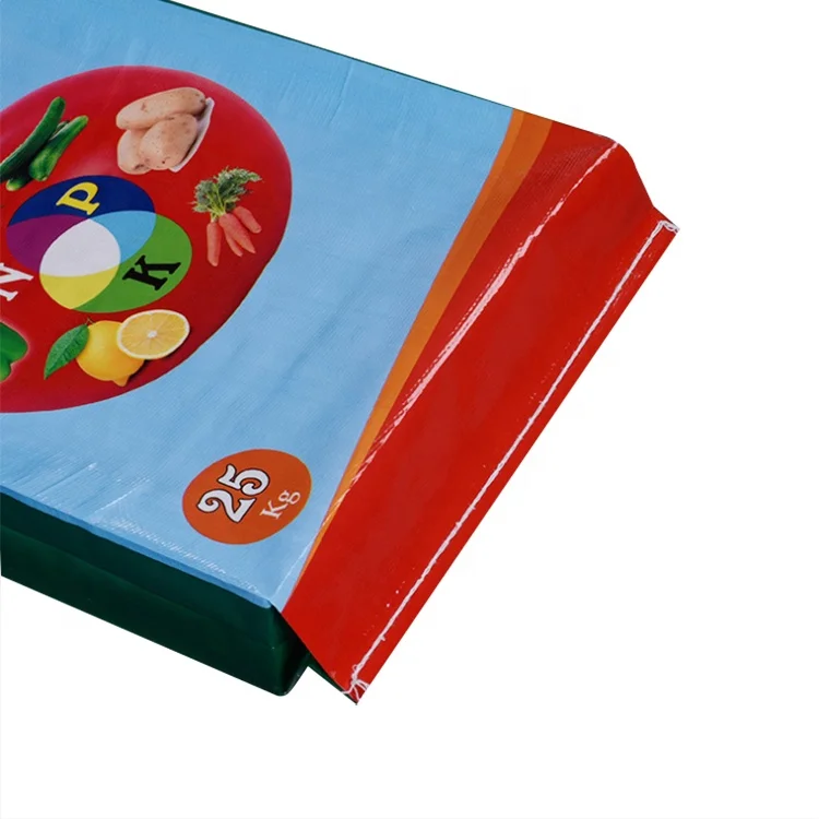 OEM ODMPrinted Packing vegetables Fruits Laminated 25kg Recyclable fertilizer PP Woven Bag