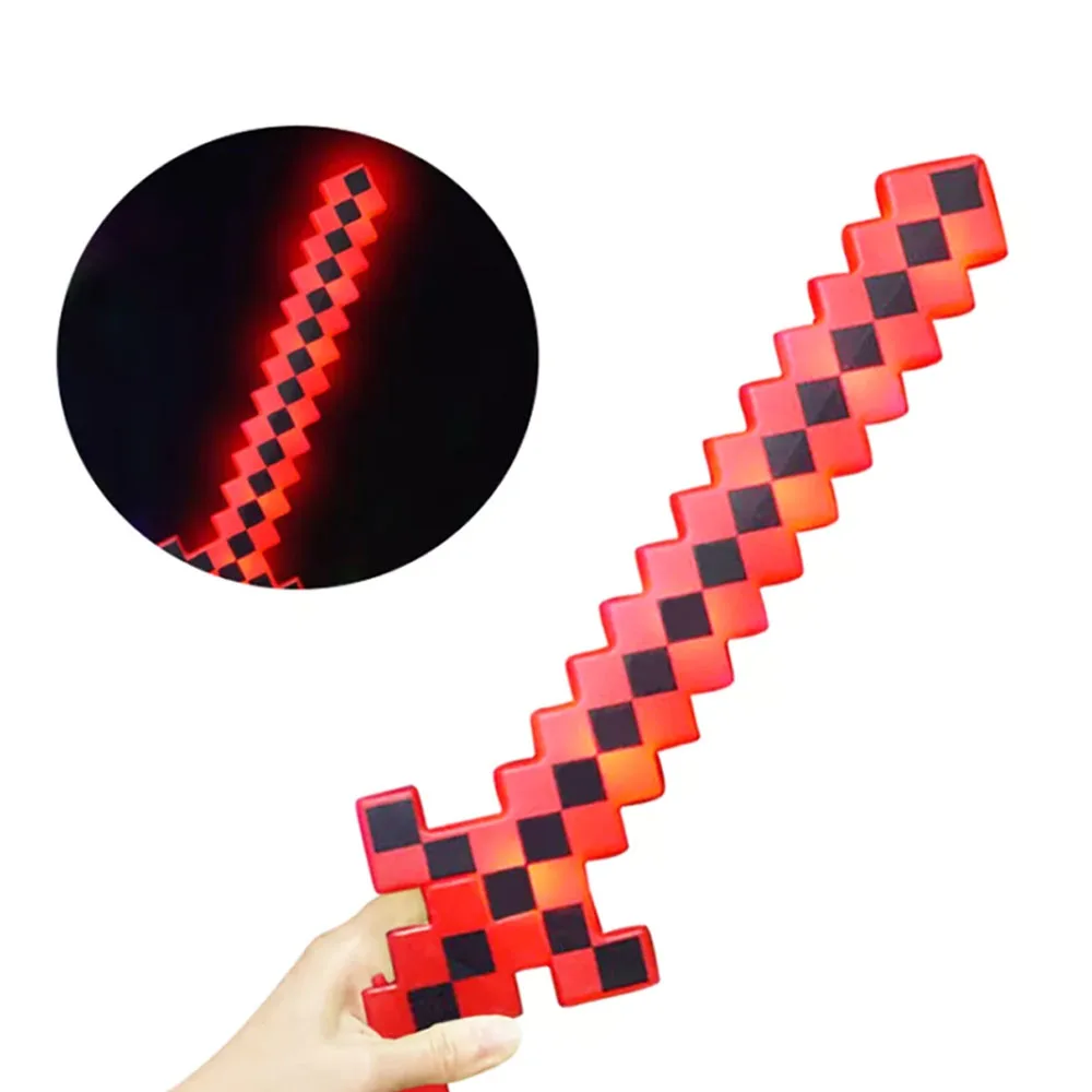 Hot Promotional Party Supplies Light Up Toys Kids Favor Gift Led Flashing Swords Light-Up Toys Glowing Led  Mosaic Pixel Sword