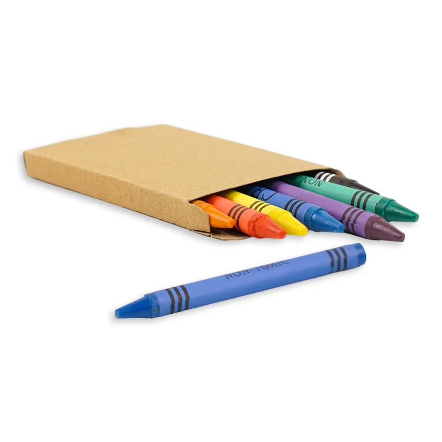 24 Color Painting Crayon Wholesale Cheap Multi-Color Non Toxic Mini Size Washable Custom 6 Pack Wax Crayon Box For Drawing