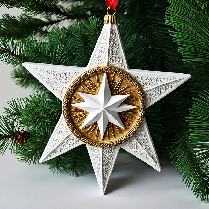 Custom crafts resin Christmas tree Star of Bethlehem ornament hanging ornaments handmade home decoration Christmas pendant