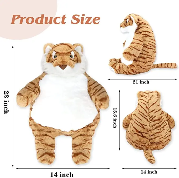 Adorable Chubby Tiger Plush Gift for Kids Children Super Soft Tiger Hugging Pillow Giant Tiger Stuffed Animal Plush Toy