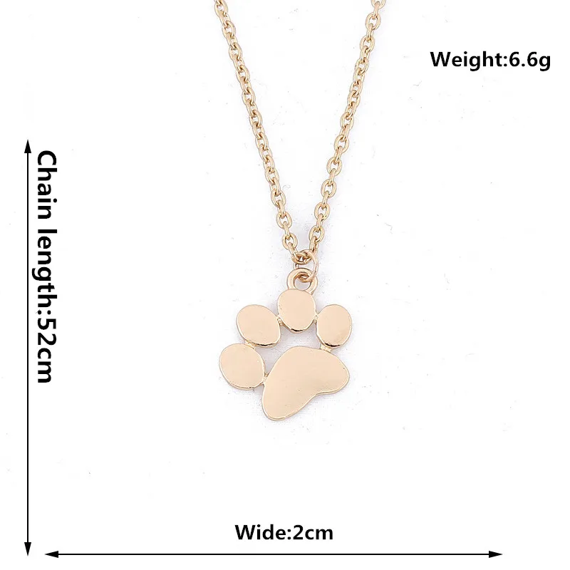 Fashion Personalized Dog necklaces Lovers Gifts Gold Plated Pendant Necklace Cat Dog pets Paw Charm dog paw necklace