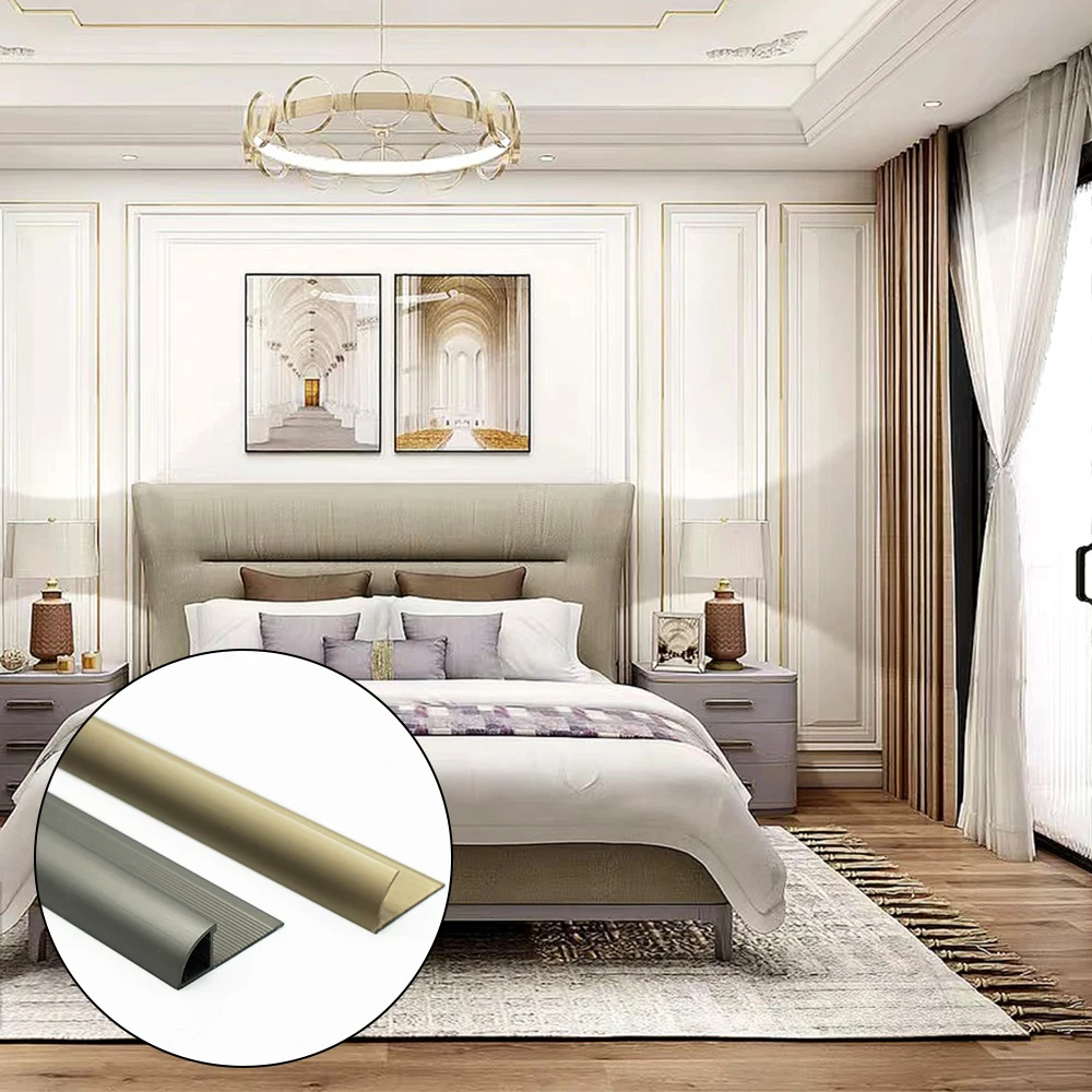 Aluminium Tile Trim Strip Round Shape Polished Profiles For Wall Decorative