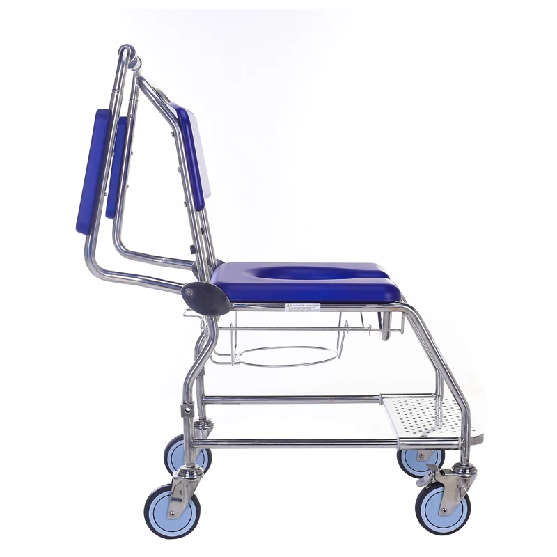 Medical Equipment Aluminum  Commode Shower WheelChair for Disabled Elder Commode Bath Seat  Shower Chair With Commode Tub