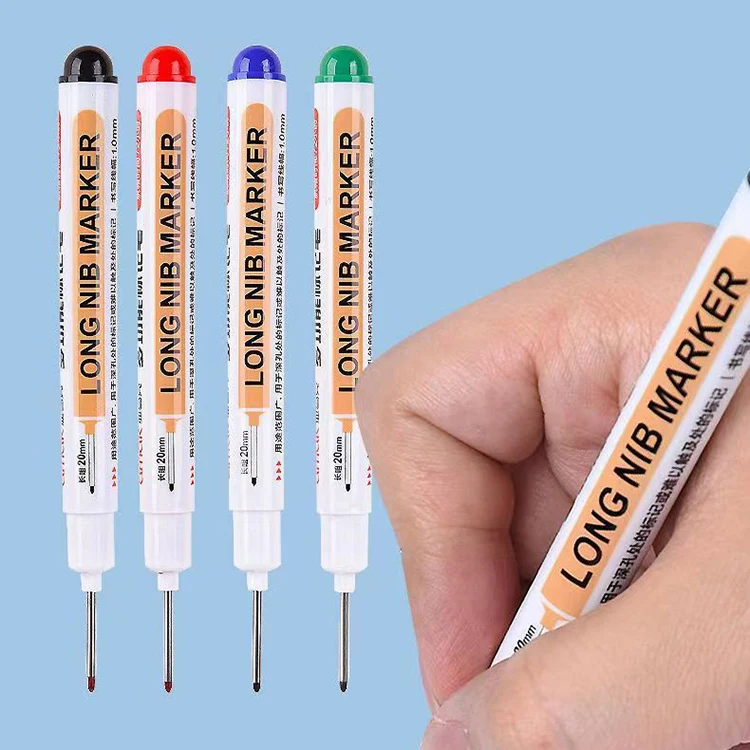 Industrial Deep Hole Permanent Marker Long Nosed Deep Drill Woodworking Carpenter Pen Hole Long Nib Permanent Marker Pens