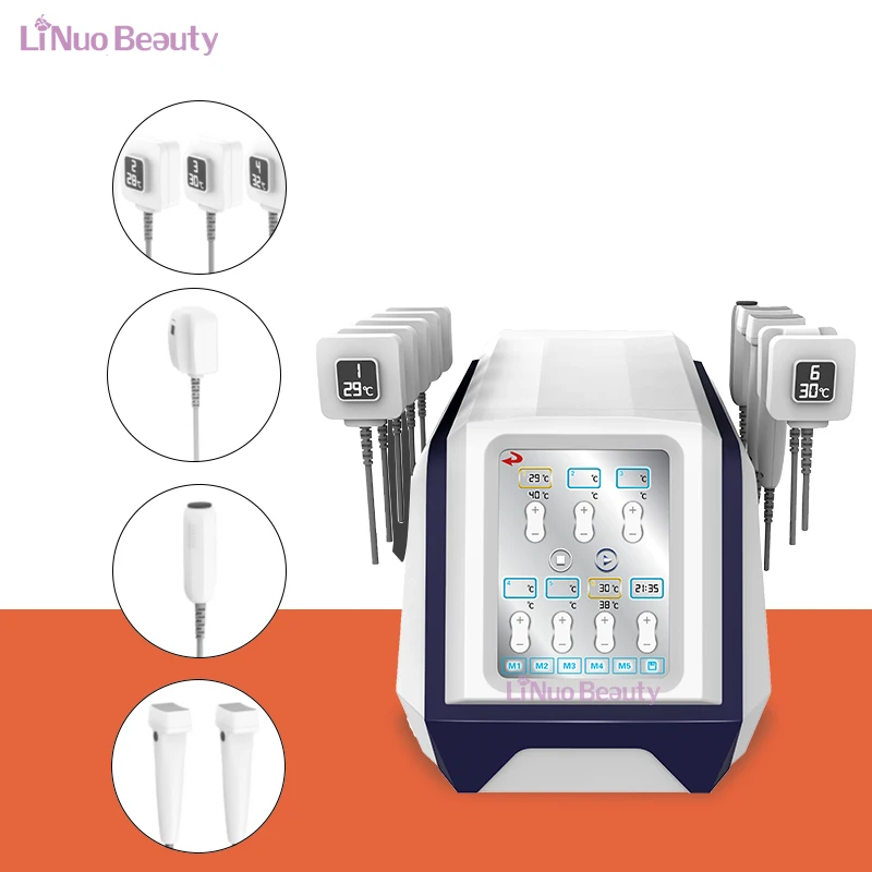 Portable 10 Pads Body Sculpting Weight Loss Vacuum Cavitation System Skin Tightening Fat Burning Monopolar Rf Slimming Machine