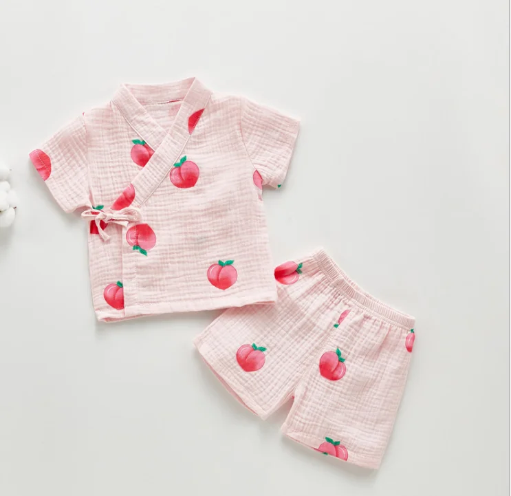 2023 Summer Baby Boy Clothes 2-pieces New Born Kids Clothes Baby Girl Clothes Rompers 0-2 Ages Short Spring Baby Unisex Set