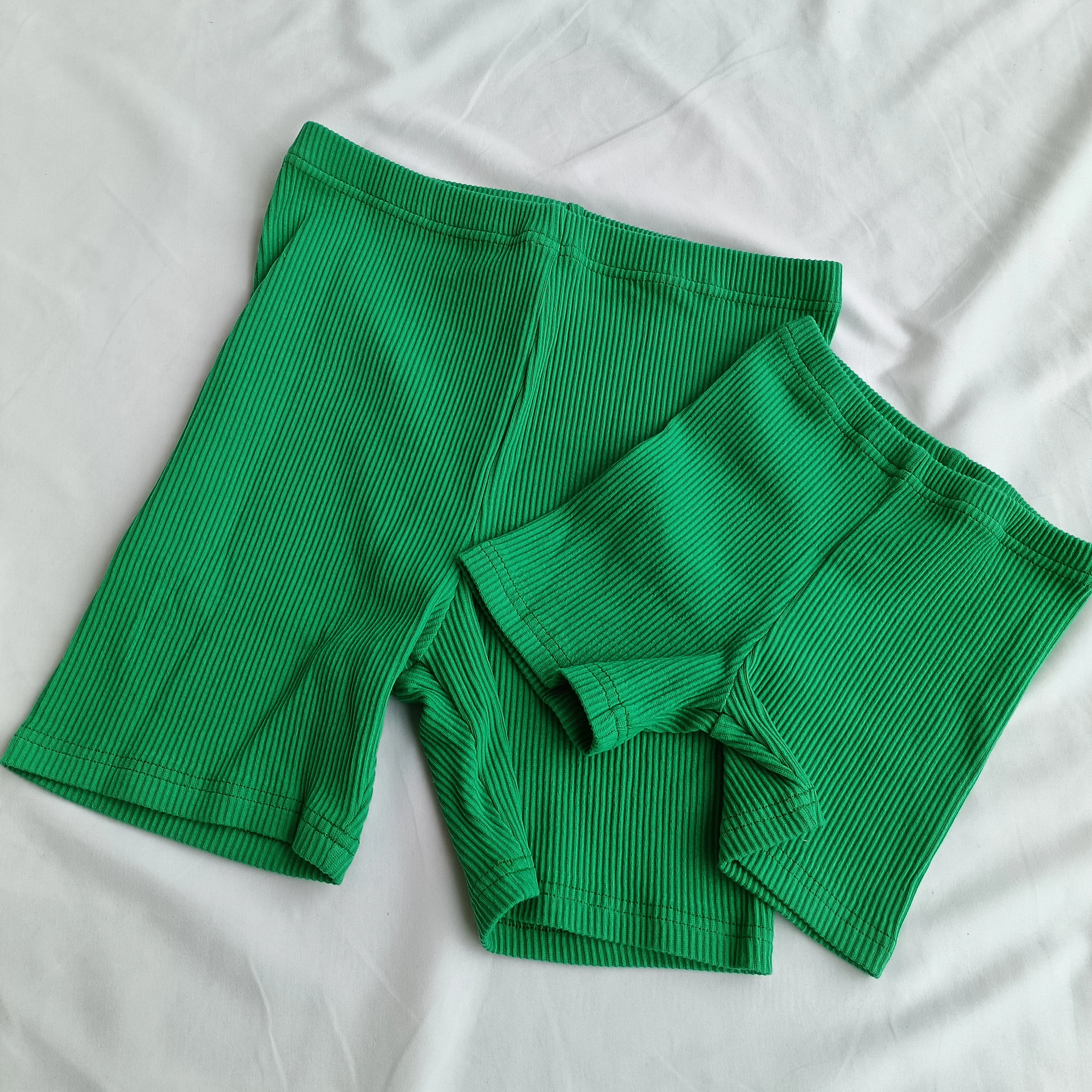 Australia Hot Selling Green Children T-shirts And Shorts Rib Baby Clothing Set