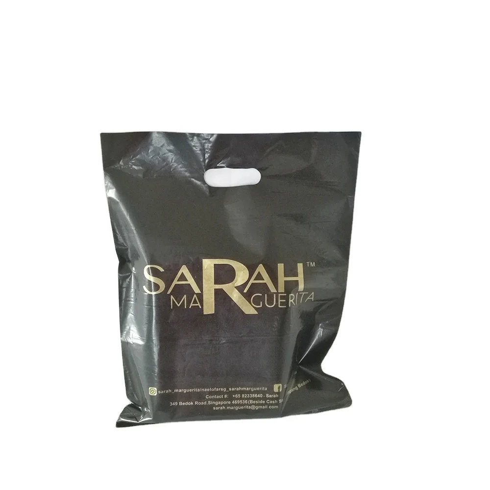 Wholesale Die Cut Handle Eco-Friendly Custom Design Shopping Printing Groceries Plastic Bags With Logo