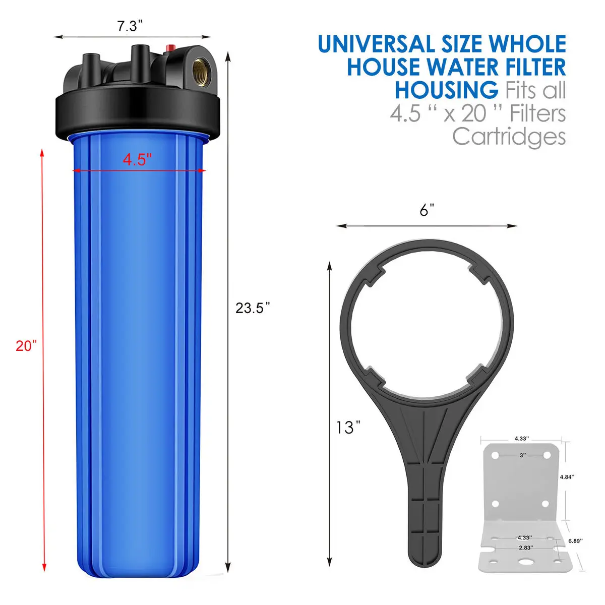 Port Water Filter Housing Gas Clear Water Filter Bottle or Commercial Brass Home Full Range Custom 5 Inch 10 Inch 20 Inch 150