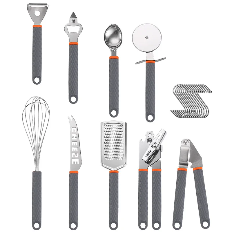 Hot Sale Household Kitchenware Stainless Steel Kitchen Gadgets Kitchen Utensils Accessories Silicon Cooking Tools Set