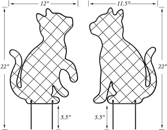 YJL wholesale Iron cat stakes  Metal Outdoor animal cat hollow out  Decoration metal art silhouettes home Decoration