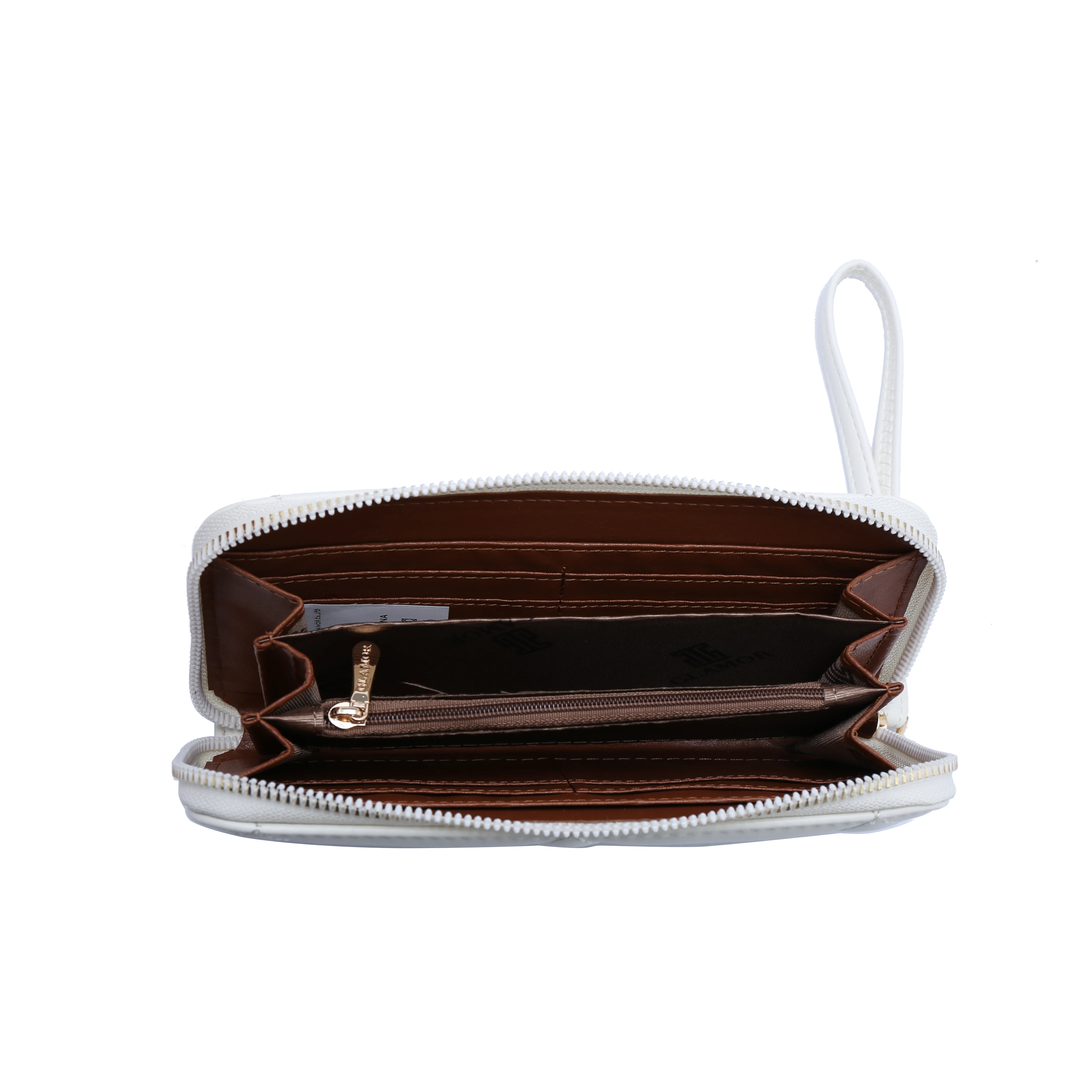 GLAMOR Wholesale Factory Sale Ladies Long Fashion Clutch Bag Zipper Pu Leather Luxury Crossbody Money Wallet Women Purse brown