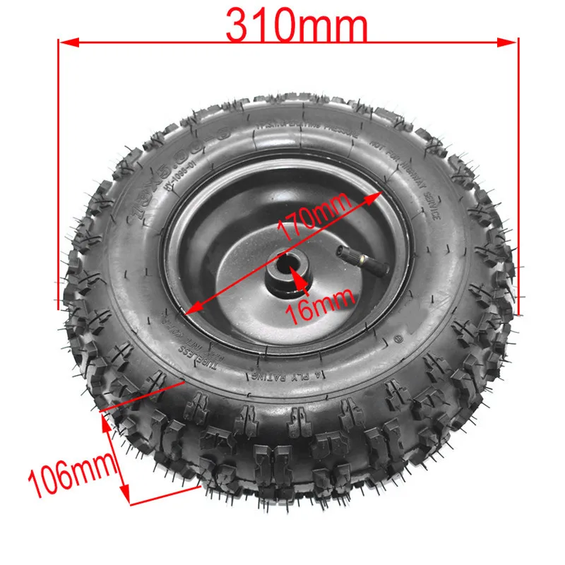  6 дюймовые колеса 13X5.00-6 шины с обода подходит для мини Quad ATV детский Go Kart 47CC 49CC двигателя велосипед плужного снегоочистителя снегоход