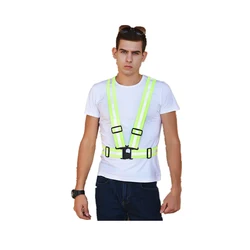 Reflective Safety Vests Running Vest Strap Bands Belt High Elasticity Visibility Outdoor Cycling Clothes Straps