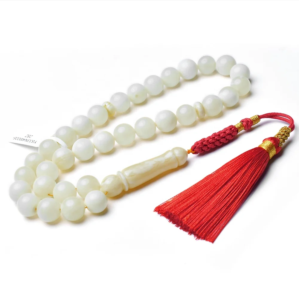 YS33NAM005 натуральный русский Янтарный исламский молитвенный бисер Tasbih Tasbeeh белый Балтийский Белый мусульманские янтарные четки