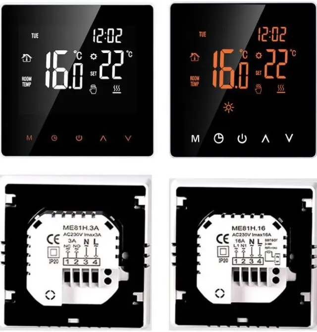 WiFi Thermostat Touch Screen Tuya Smart Home Room Underfloor Heating Controller Color Display
