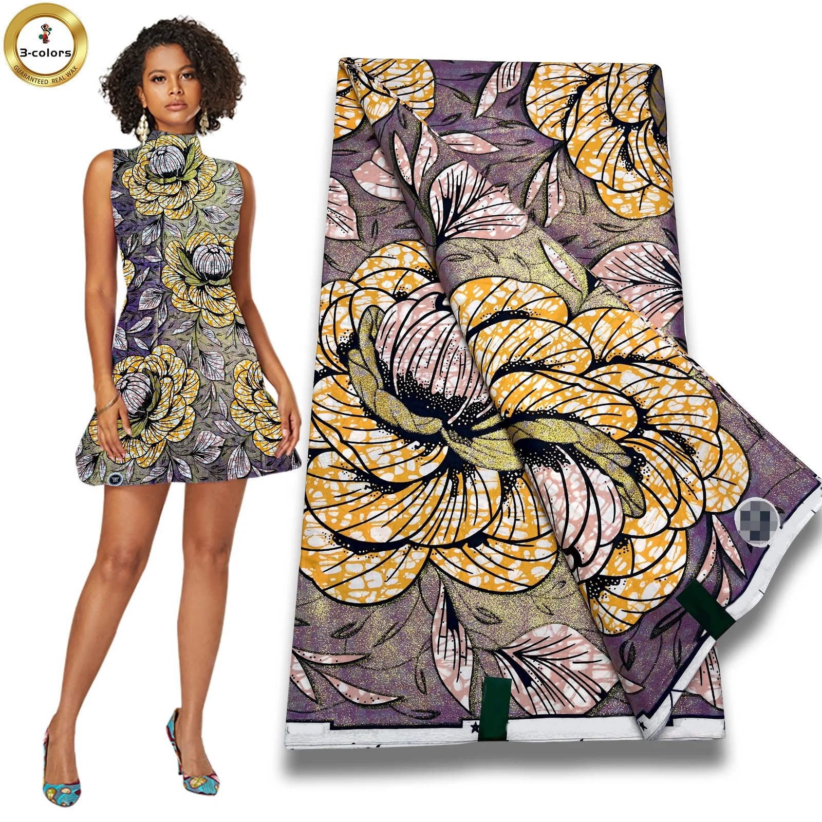 100% хлопчатобумажная восковая ткань высокого качества, золотой песок, воск для свадьбы