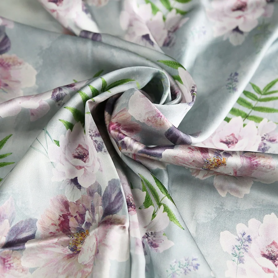 Пользовательская цифровая печать на шелке шармёз атласная ткань