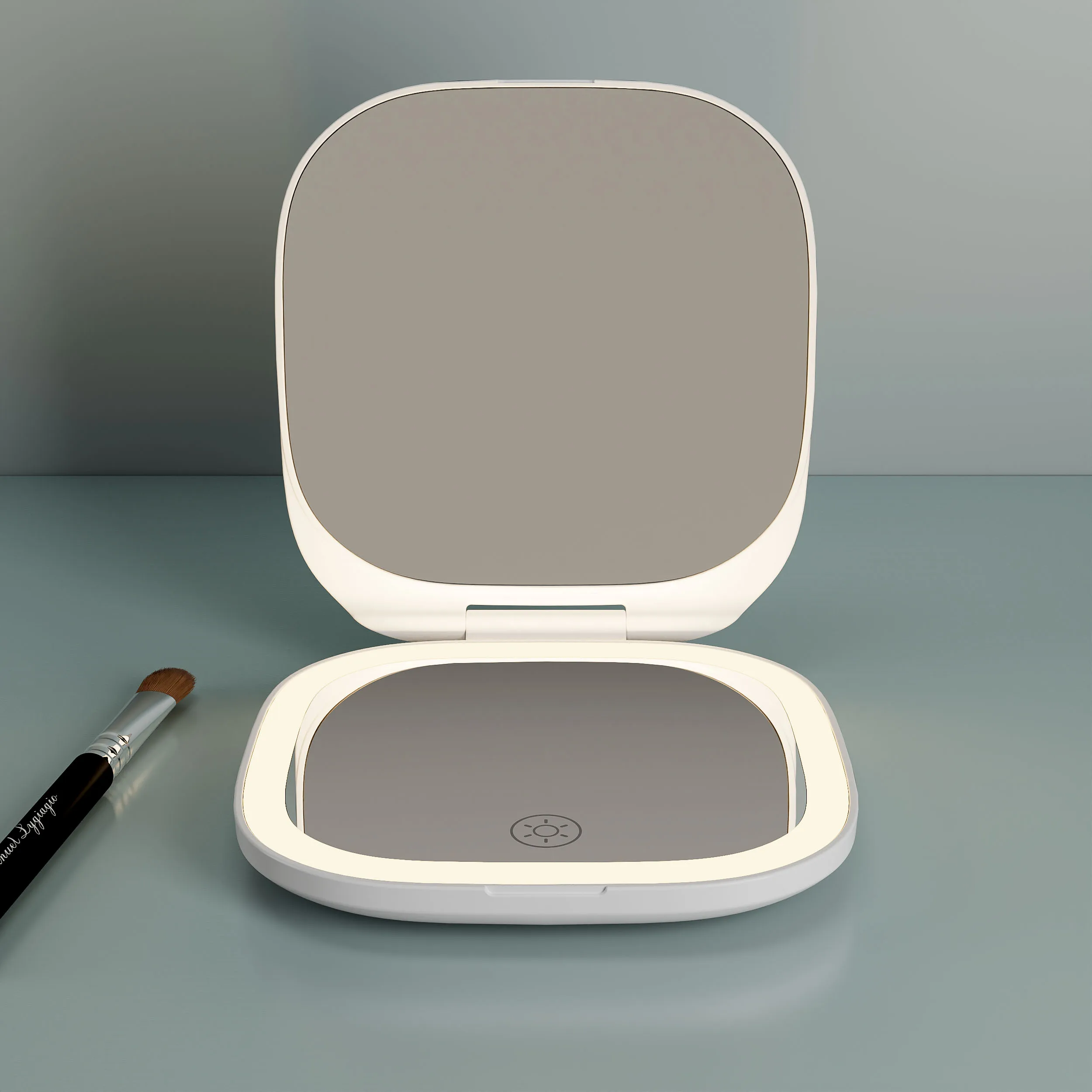 Manufacturers Lighted Touch Sensor Switch Portable Travel Small Makeup Pocket Compact Mirror With Led Light Make Up Mirror