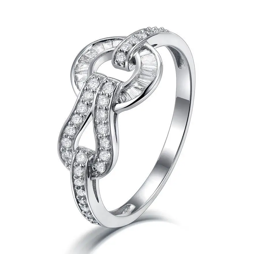 Sun Star High Fashion Jewelry Design Natural Diamond Paved White Gold Engagement Rings For Women