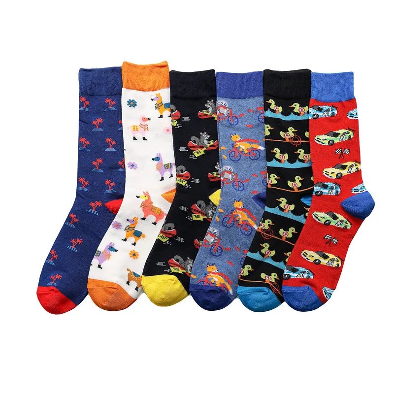 Fashion Cotton Colorful Socks Animals Dog Duck Car Funny Sock Festival Funny Crew Women Men Custom Anime Socks