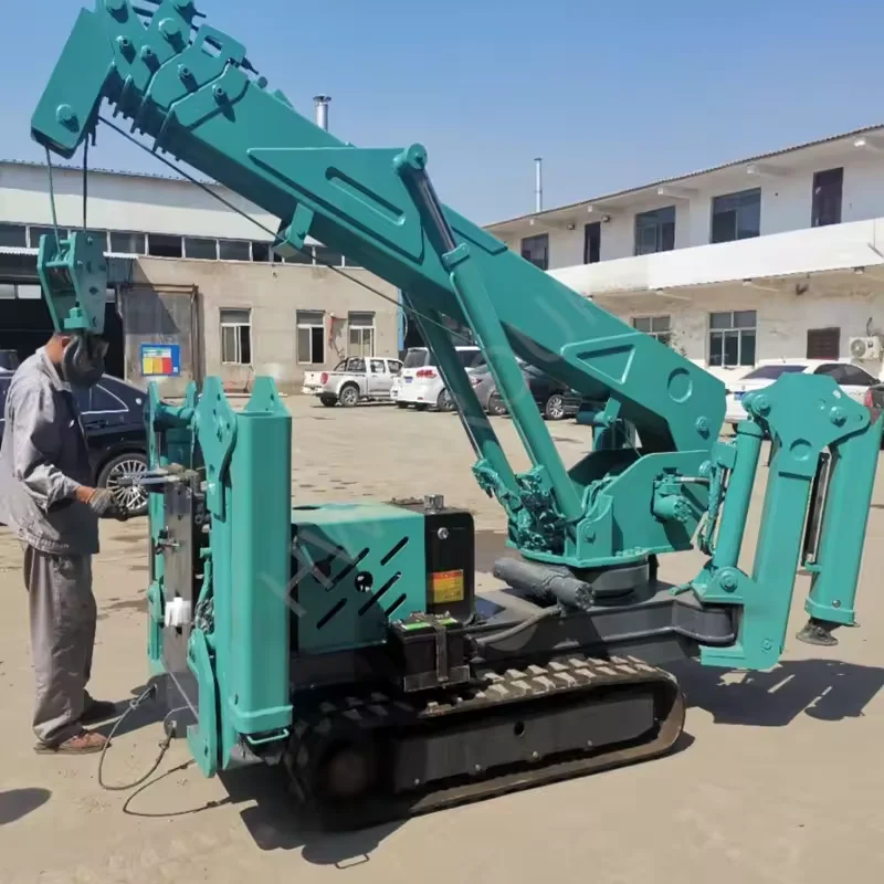 Complete Models Small Spider Crane Jib With 360 Degree Rotation Mini Heavy Mobile Spider Crawler Lift Mini Hydraulic Crane