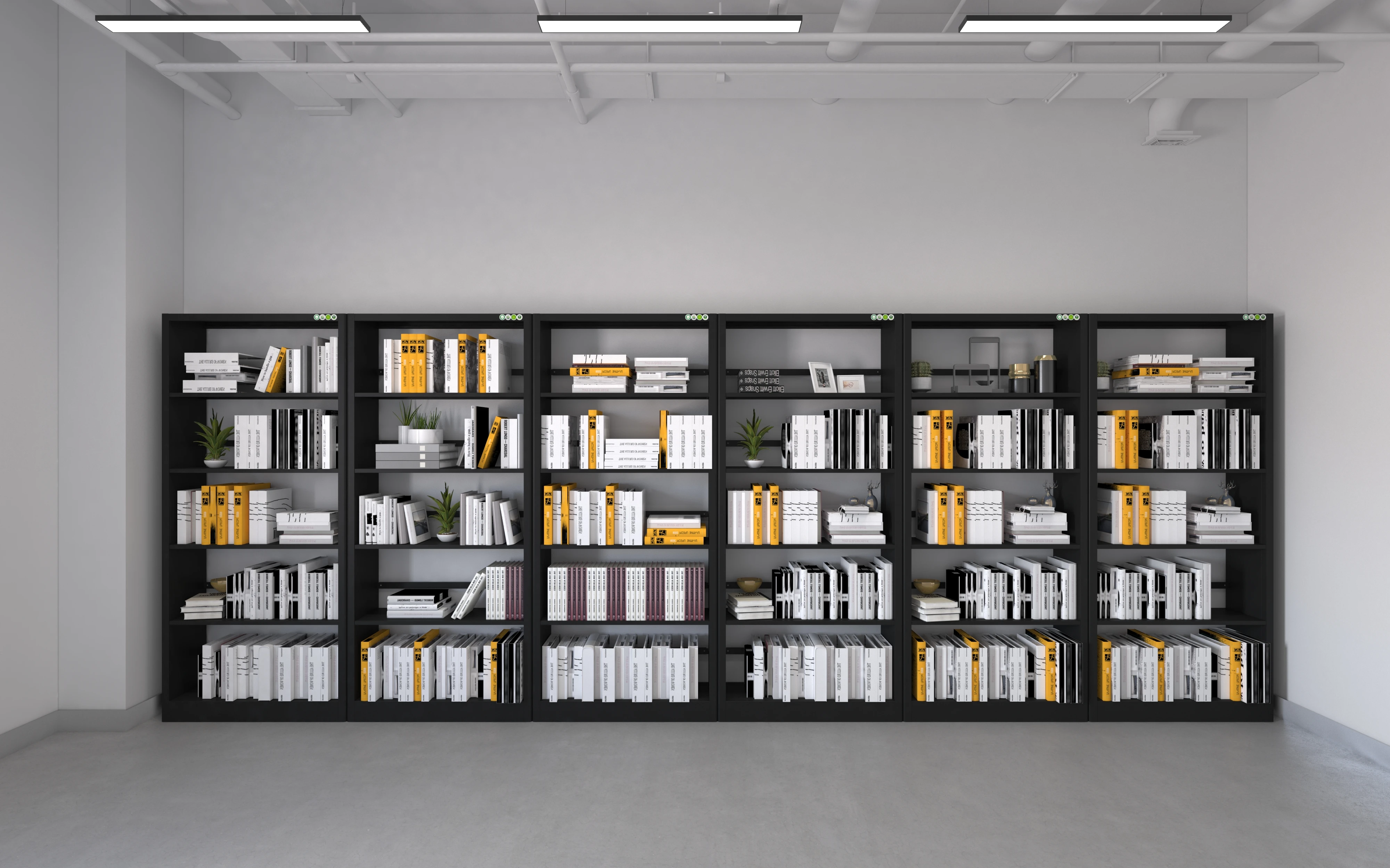 New Design Steel School Furniture Bookcase 5 Tier Metal Bookshelf