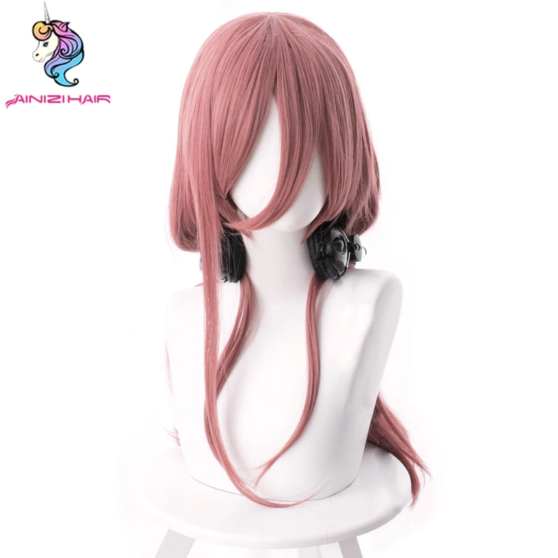 Ainizi synthetic Japanese anime The Quintessential Quintuplets series character of Nakano Miku cosplay wig with model show