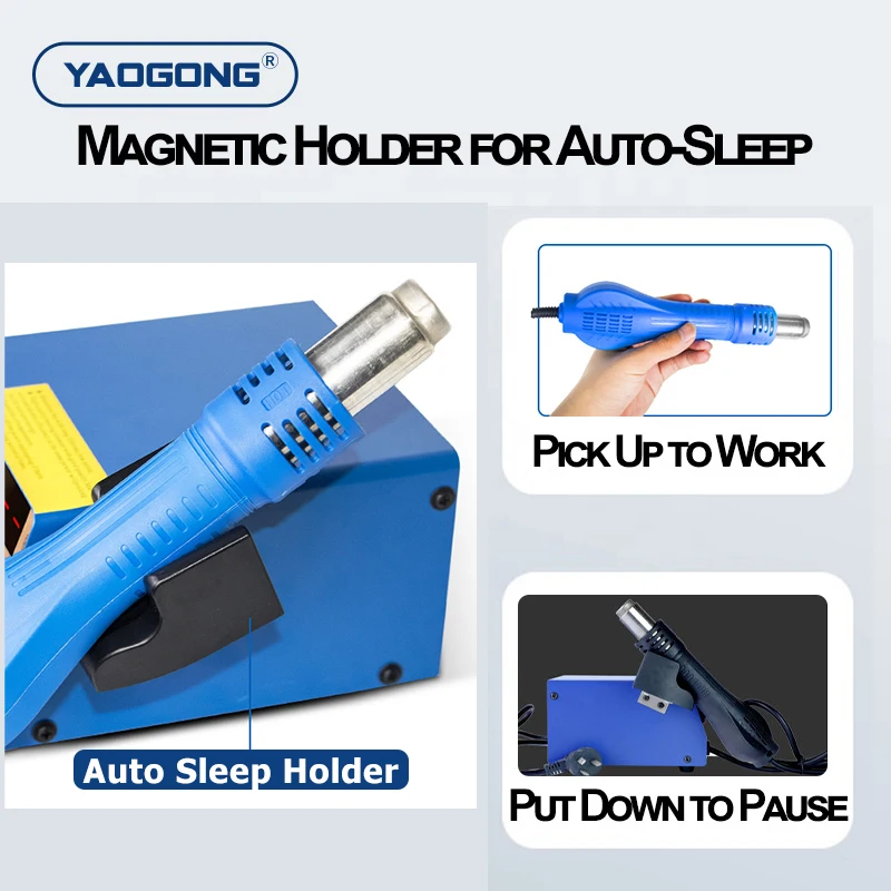 YAOGONG 886D Auto Sleep Thermostat 936 Soldering Iron Mobile Phone Repair Tools Hot Air Heat Gun SMD Rework Desoldering Station