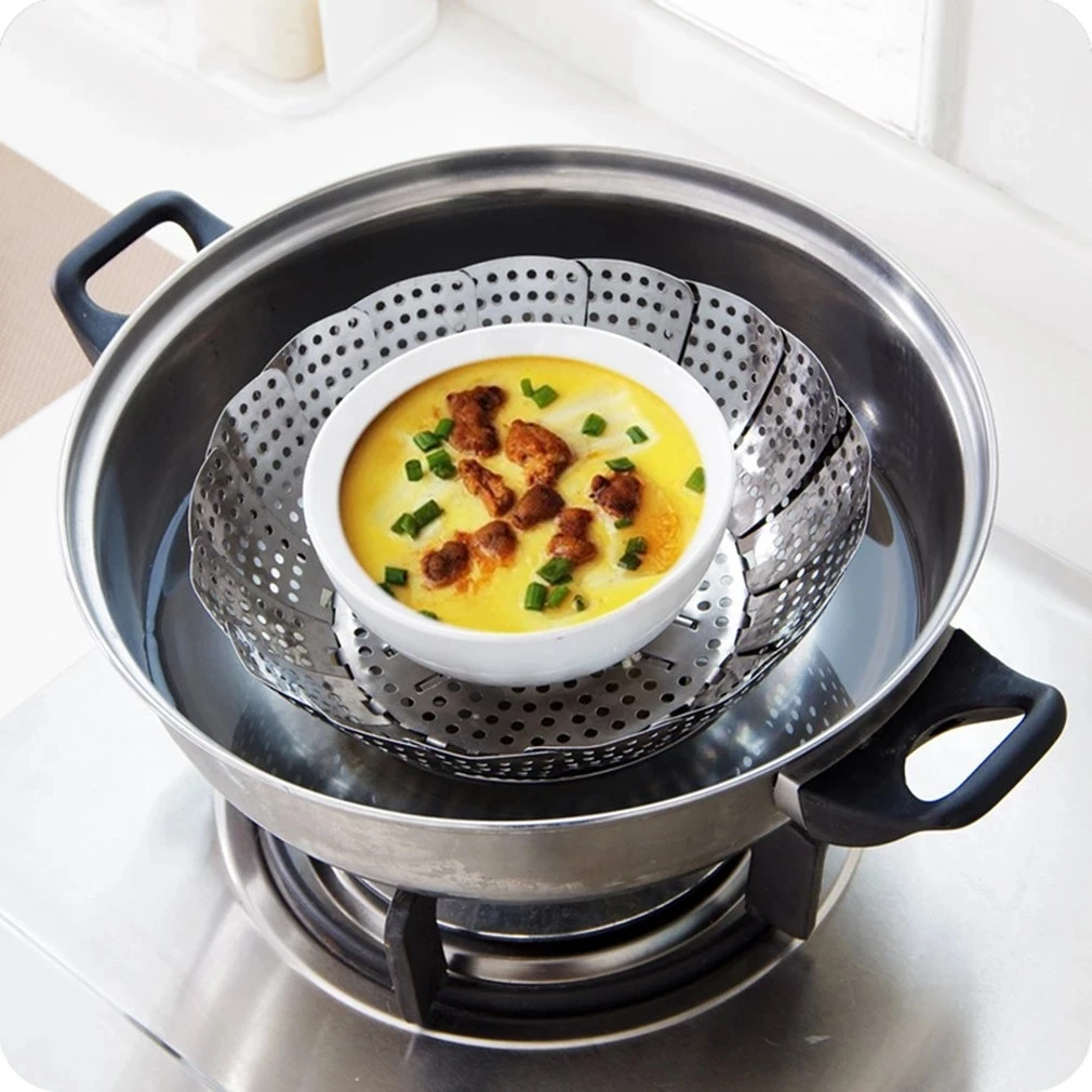 Многофункциональная плита складной овощей из нержавеющей стали складной высокопробная арматурная сетка, фильтр грубой очистки, пищевая промышленность расширяемая пароход корзины # FDS-01