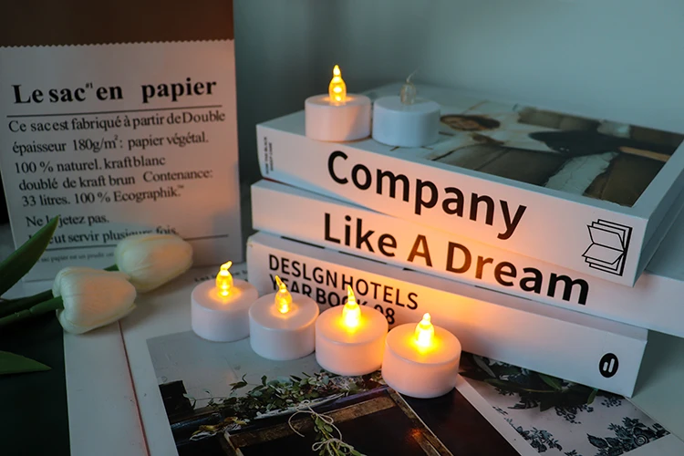 Wholesale Wedding Mini Flameless Tea Candles Electric LED Tealight Candles 24pcs One Box