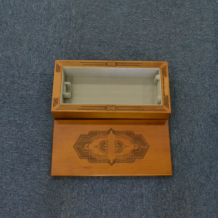 Cylindrical Brown Logo Wooden Storage Box For Wine