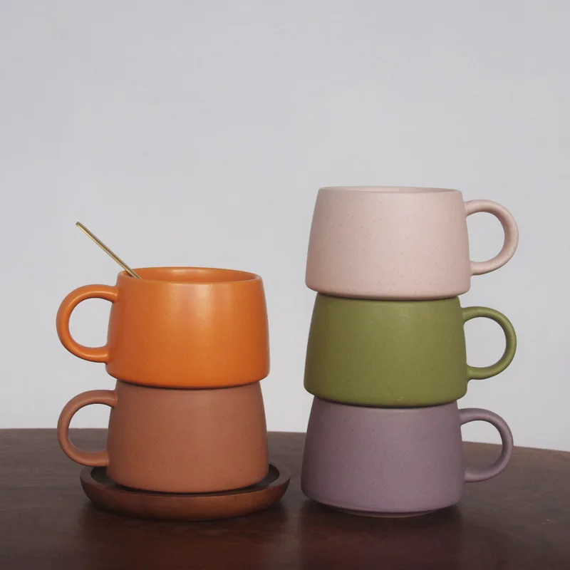 Simple Article 18 Inner Flow Textured Three-Hole Filter Ceramic Hand Coffee Filter Coffee Cup Set