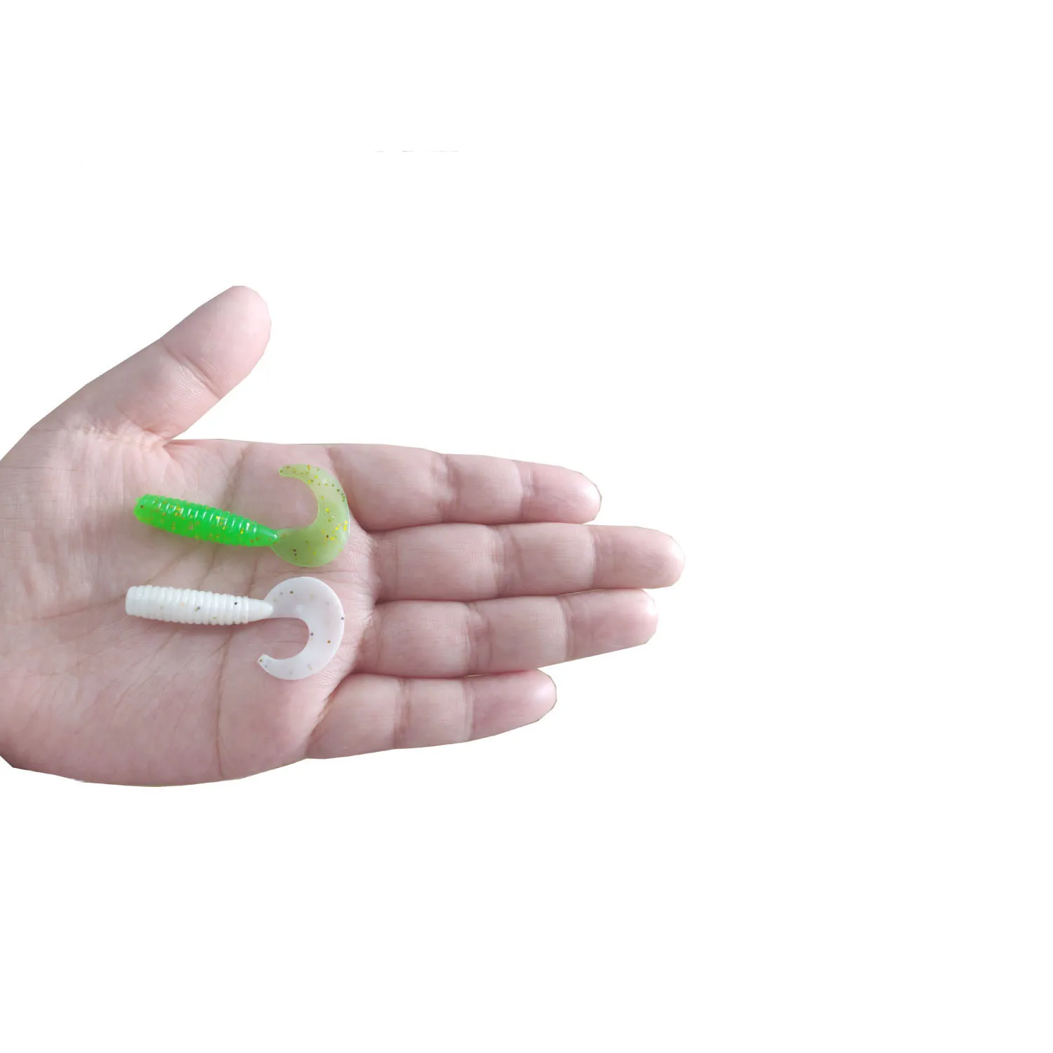 Factory Luminous Soft fishing worms Lure Knife tail swim baits 45mm 1.2g 12pcs a bag Grub Baits Night fishing fishing swimbait