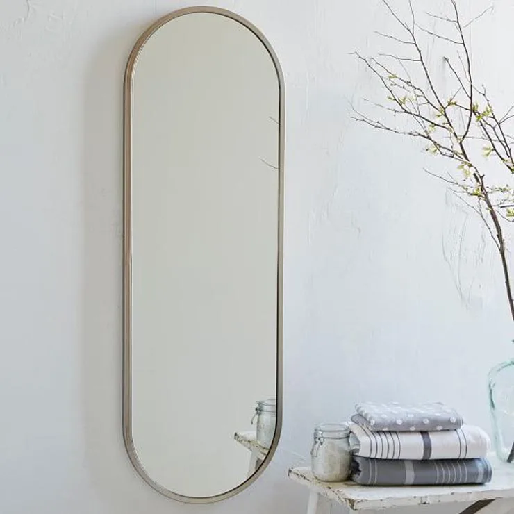 
Brass Brushed Bedroom Decoration Metal Framed Oval Floor Full Length Dressing Mirror 