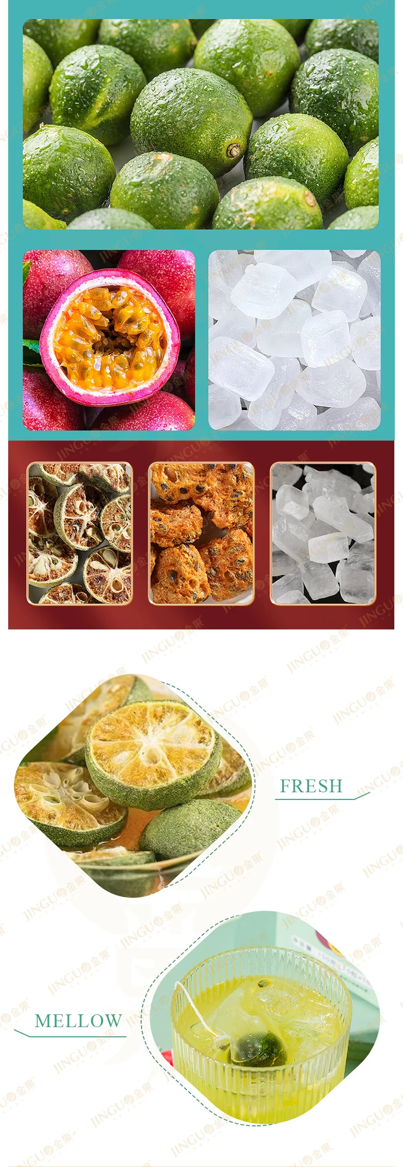 2022 Popular  Tea Bag Keep Beauty  Kumquat Lemon Passion Fruit  Tea Supplement VC Healthy Drink