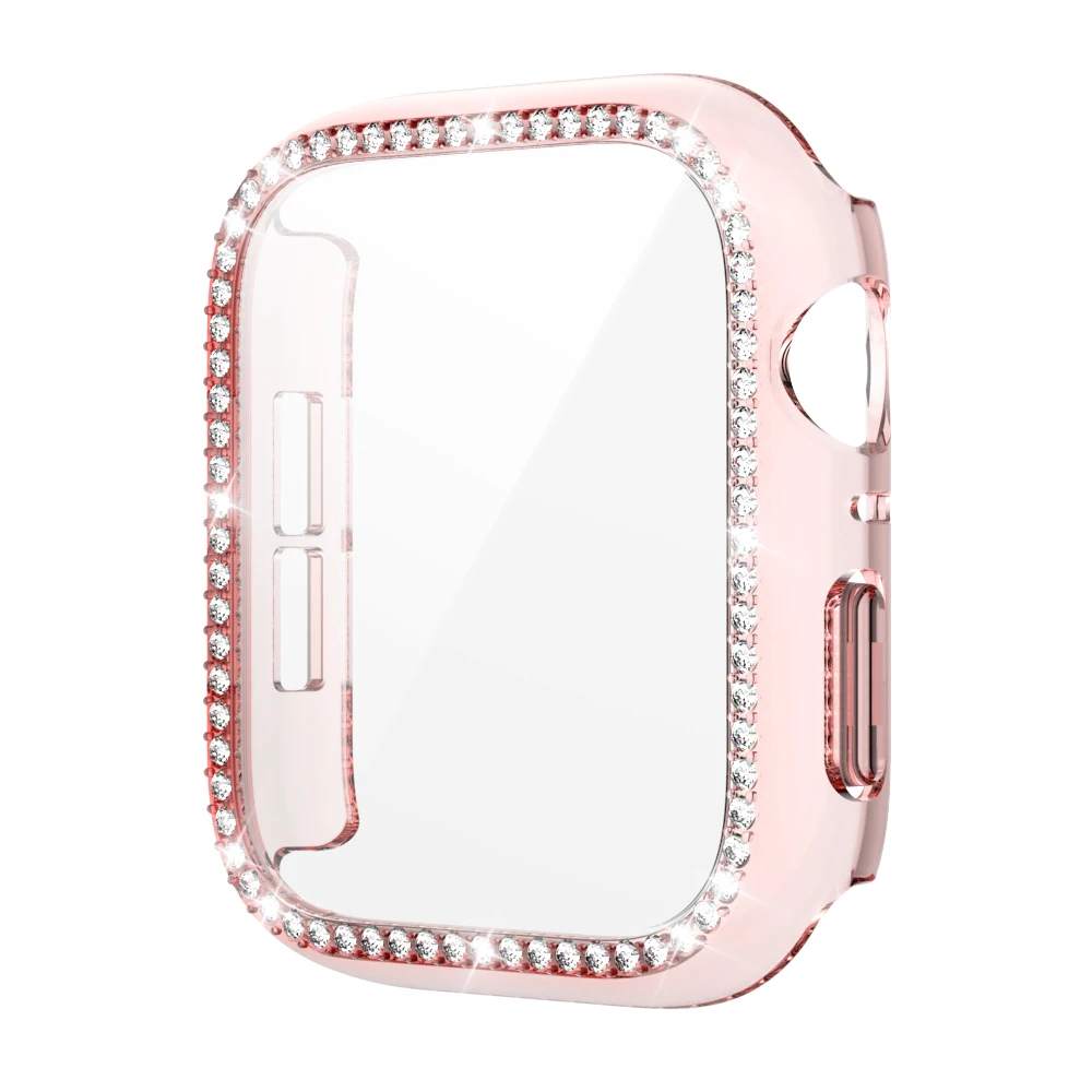 
Compatible with Apple Watch Case 38/40/42/44mm Bling Crystal Diamond Frame Protective Case Candy color luxury 
