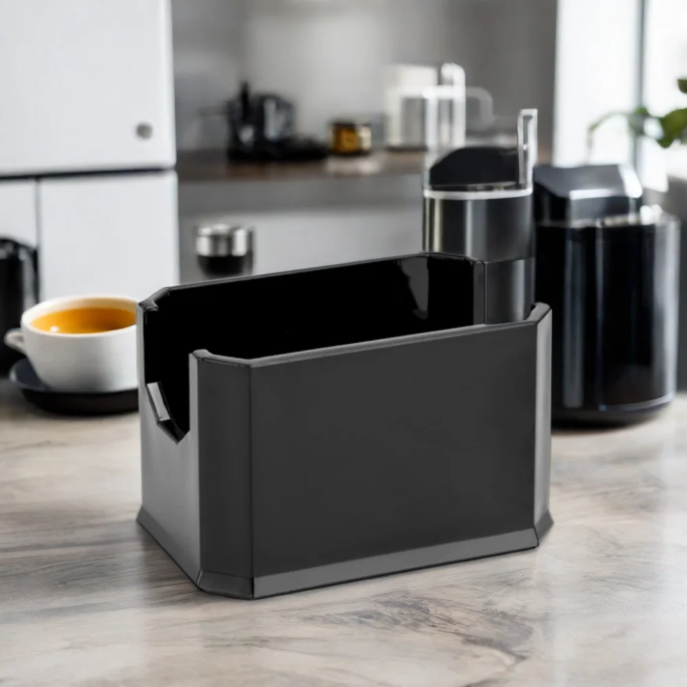 Black Plastic Sugar Packet Holder Set Coffee Bar Table Tabletop Sugar Candy Restaurant Hotel Sweetener Packets Storage
