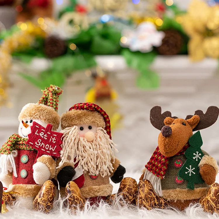 Custom Christmas plush doll Snowman Santa reindeer plush toy stuffed animal Snowman toy for holiday gift