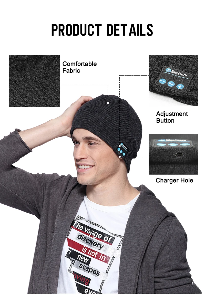 Newest Wireless Bluetooth Headphones Music Sport Smart Outdoor Winter Beanie Hat With Speaker