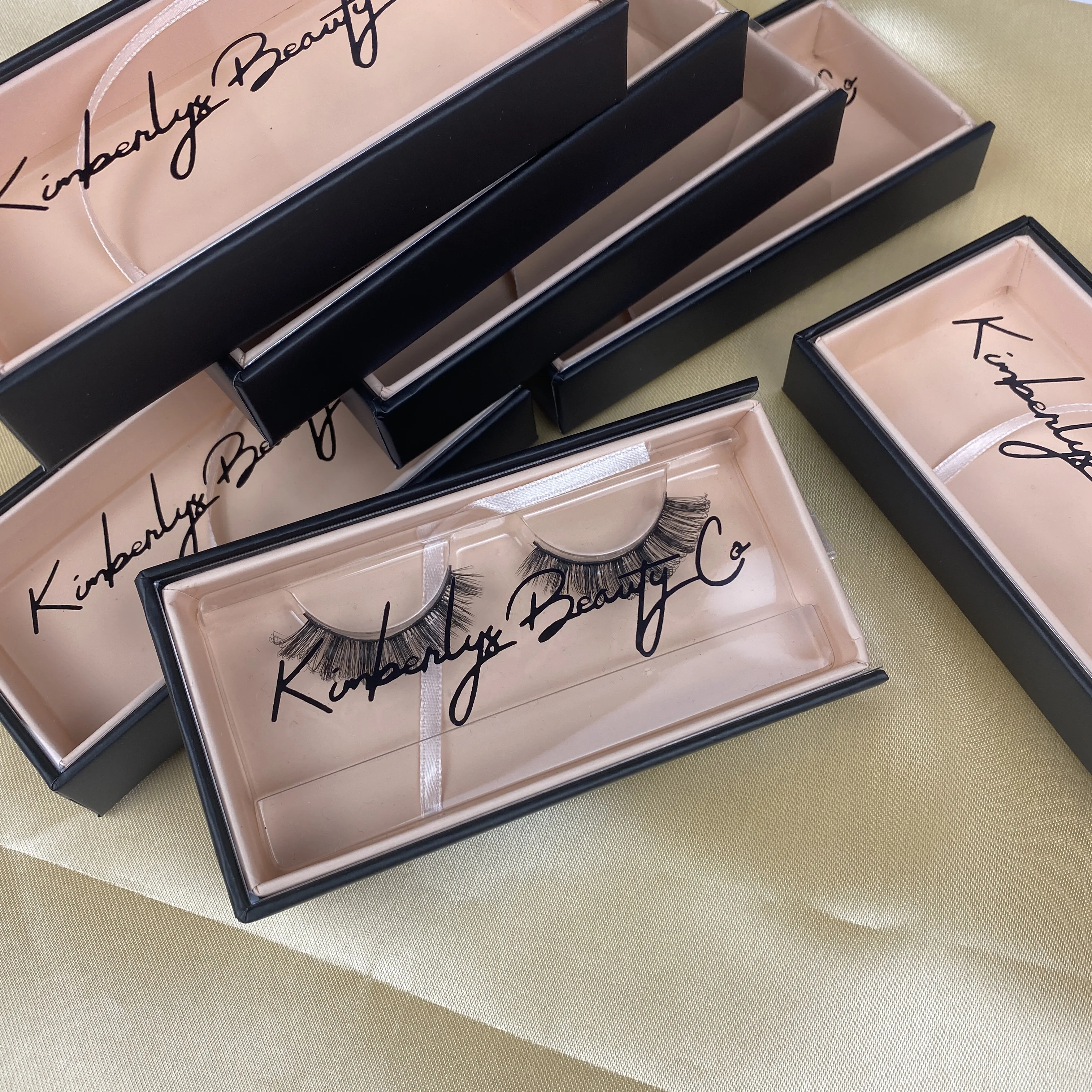 B923 Wholesale custom logo luxury empty Orange and Black pvc eyelashes package box eyes lashes box