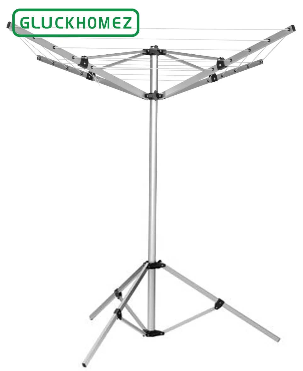 portable camping & balcony 4 arms 16m aluminum dryer with  tripod stand