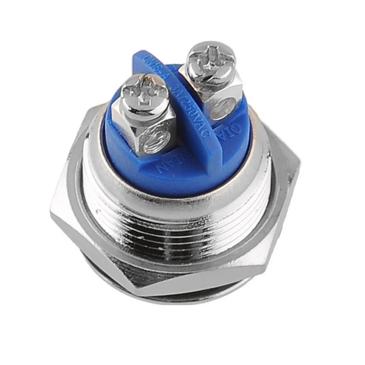 19mm high head flat head ball head screw foot self - compound metal push button switch