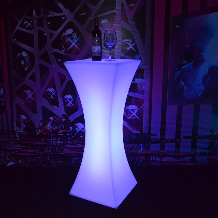 Outdoor Plastic High Bar Furniture LED Bar Table